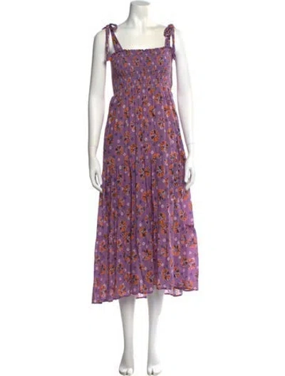 Pre-owned Xirena Floral Print Knee-length Dress In Purple