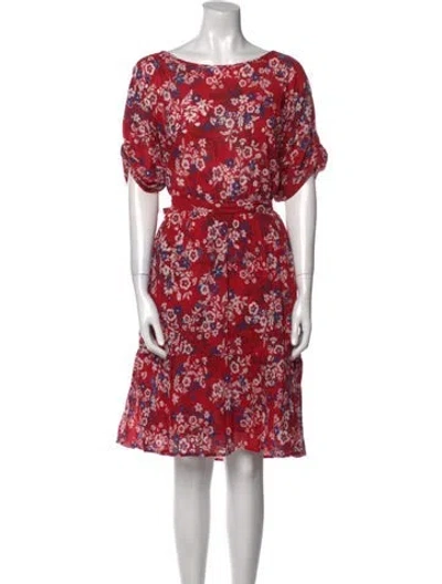 Pre-owned Xirena Floral Print Knee-length Dress In Red