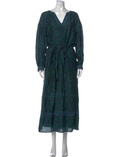 Pre-owned Xirena Floral Print Long Dress In Black
