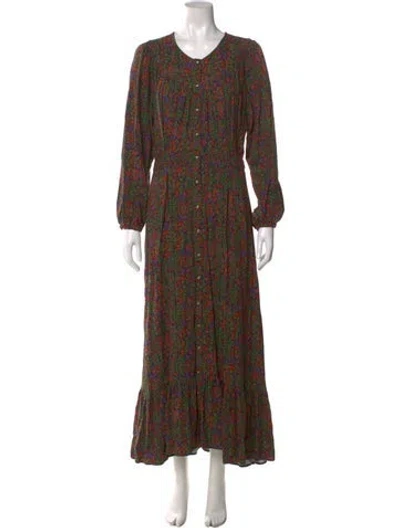Pre-owned Xirena Floral Print Long Dress In Blue