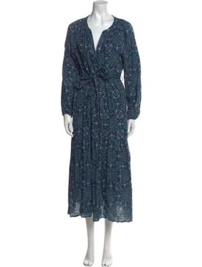 Pre-owned Xirena Floral Print Long Dress In Blue