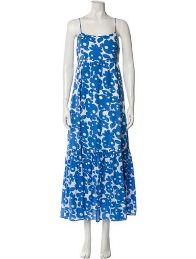 Pre-owned Xirena Floral Print Long Dress In Blue