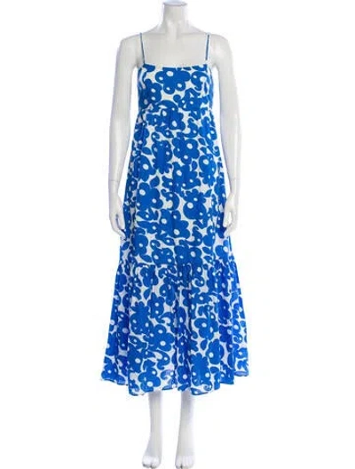 Pre-owned Xirena Floral Print Long Dress In Blue