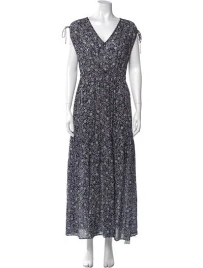Pre-owned Xirena Floral Print Long Dress In Blue