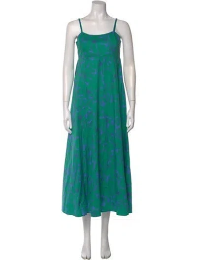 Pre-owned Xirena Floral Print Long Dress In Green