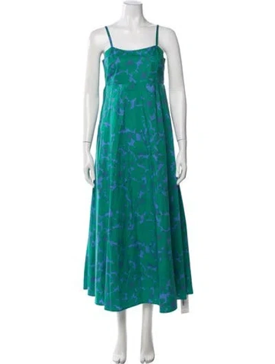 Pre-owned Xirena Floral Print Long Dress In Green