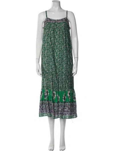 Pre-owned Xirena Floral Print Long Dress In Green