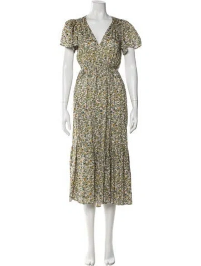 Pre-owned Xirena Floral Print Long Dress In Multi