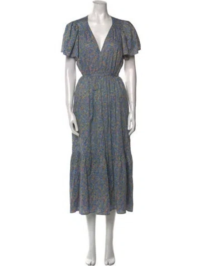 Pre-owned Xirena Floral Print Long Dress In Multi