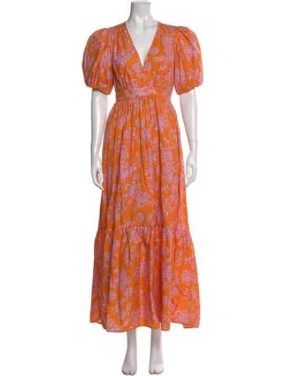 Pre-owned Xirena Floral Print Long Dress In Multi