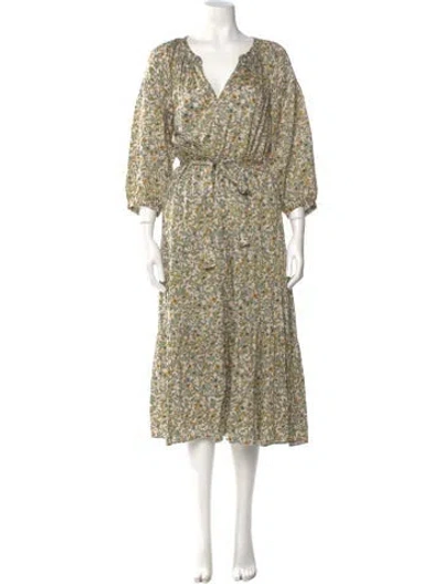 Pre-owned Xirena Floral Print Long Dress In Multi