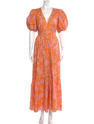 Pre-owned Xirena Floral Print Long Dress In Multi