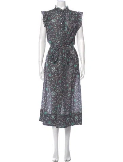 Pre-owned Xirena Floral Print Long Dress In Multi