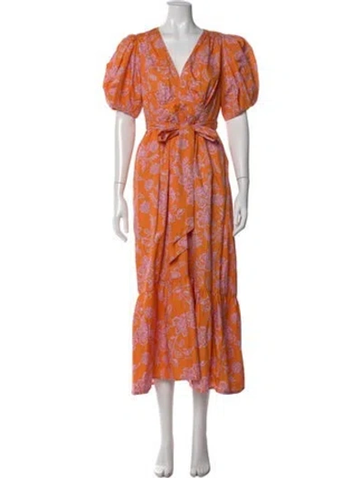Pre-owned Xirena Floral Print Long Dress In Multi