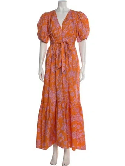 Pre-owned Xirena Floral Print Long Dress In Multi
