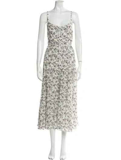 Pre-owned Xirena Floral Print Long Dress In Neutral