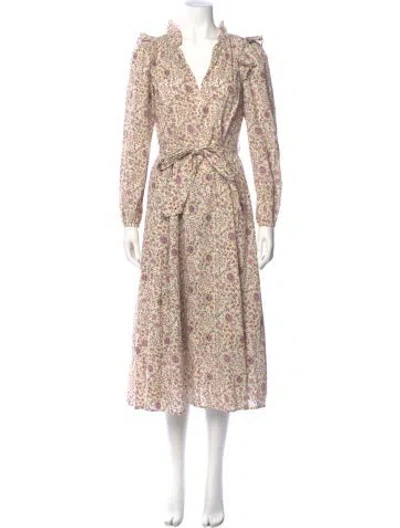 Pre-owned Xirena Floral Print Long Dress In Neutral