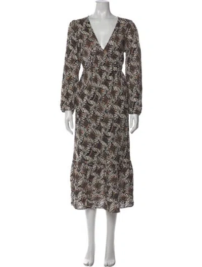 Pre-owned Xirena Floral Print Long Dress In Neutral