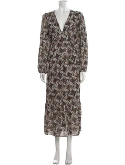 Pre-owned Xirena Floral Print Long Dress In Neutral