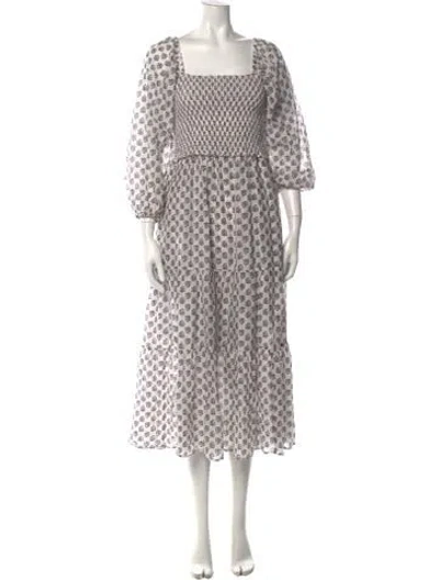 Pre-owned Xirena Floral Print Long Dress In Neutral
