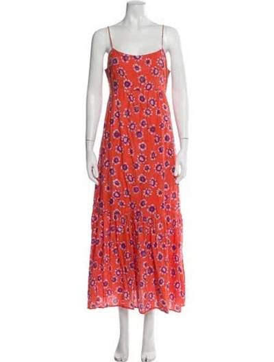 Pre-owned Xirena Floral Print Long Dress In Orange