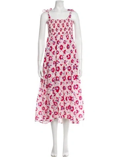 Pre-owned Xirena Floral Print Long Dress In Pink