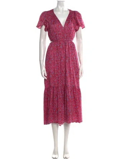 Pre-owned Xirena Floral Print Long Dress In Pink