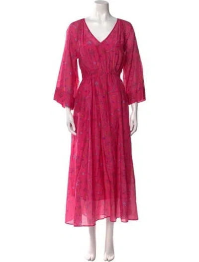 Pre-owned Xirena Floral Print Long Dress In Pink