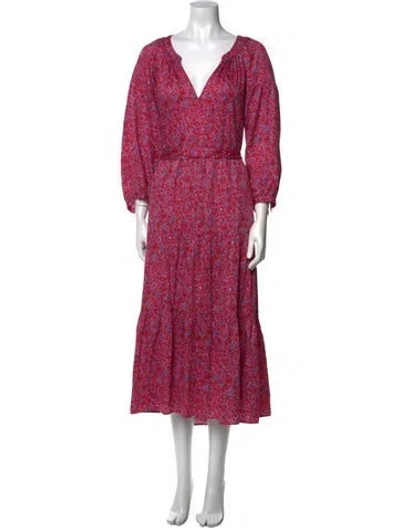 Pre-owned Xirena Floral Print Long Dress In Pink