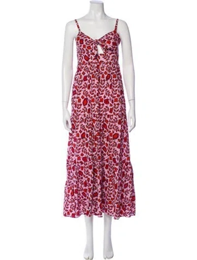 Pre-owned Xirena Floral Print Long Dress In Pink