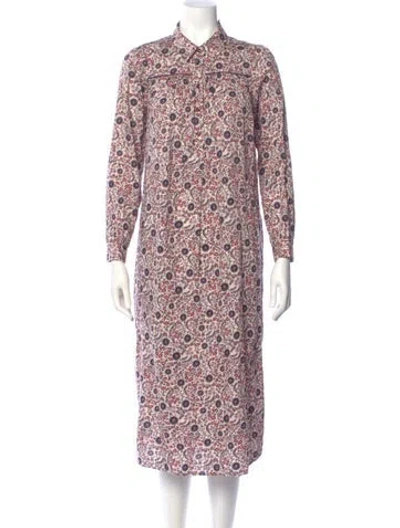 Pre-owned Xirena Floral Print Long Dress In Pink