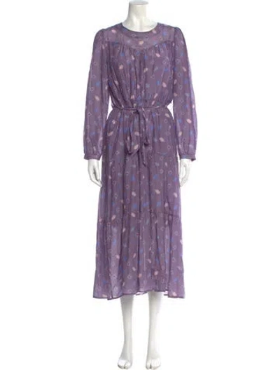 Pre-owned Xirena Floral Print Long Dress In Purple
