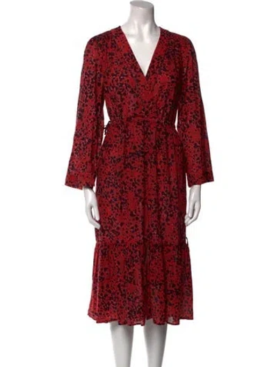 Pre-owned Xirena Floral Print Long Dress In Red