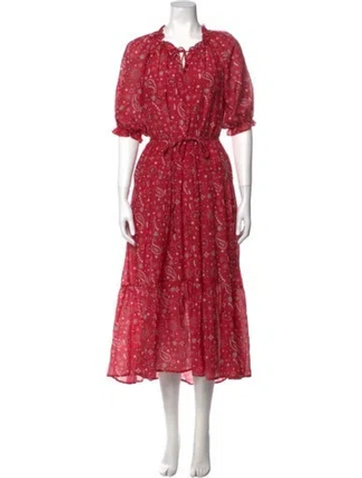 Pre-owned Xirena Floral Print Long Dress In Red