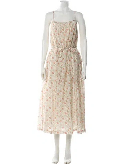 Pre-owned Xirena Floral Print Long Dress W/ Tags In Neutral