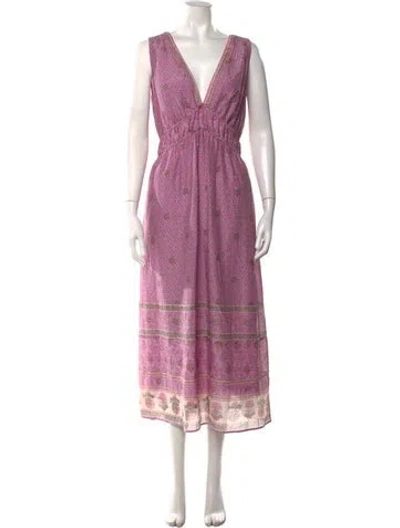 Pre-owned Xirena Floral Print Long Dress W/ Tags In Purple