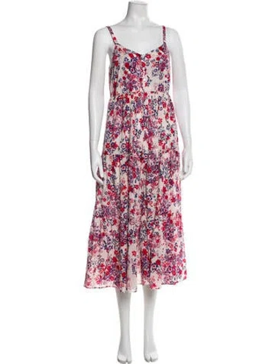 Pre-owned Xirena Floral Print Long Dress In White