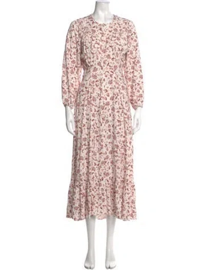 Pre-owned Xirena Floral Print Long Dress In White