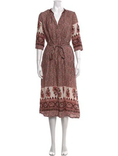 Pre-owned Xirena Floral Print Long Dress In White
