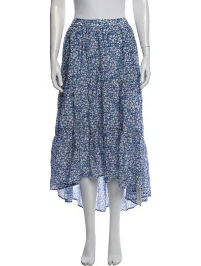 Pre-owned Xirena Floral Print Long Skirt In Blue