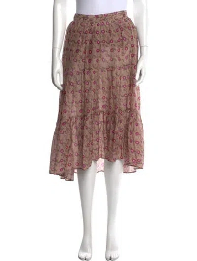 Pre-owned Xirena Floral Print Long Skirt In Brown