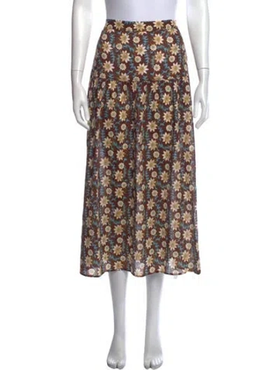 Pre-owned Xirena Floral Print Long Skirt In Multi
