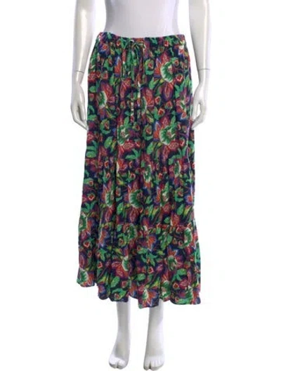 Pre-owned Xirena Floral Print Long Skirt In Multi