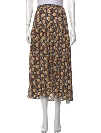 Pre-owned Xirena Floral Print Long Skirt In Multicolor