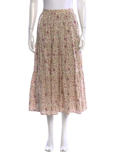 Pre-owned Xirena Floral Print Long Skirt In Purple