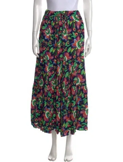 Pre-owned Xirena Floral Print Long Skirt W/ Tags In Green