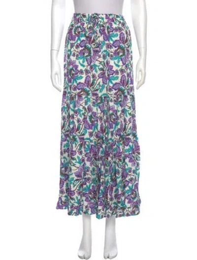 Pre-owned Xirena Floral Print Long Skirt W/ Tags In Purple