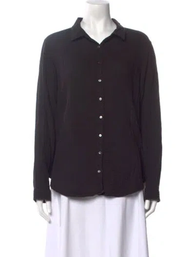 Pre-owned Xirena Floral Print Long Sleeve Blouse In Black
