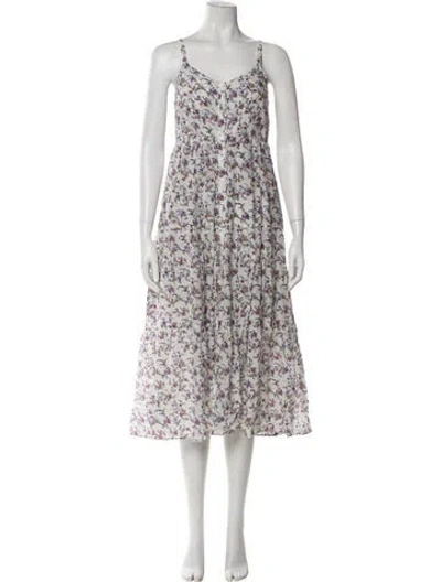 Pre-owned Xirena Floral Print Midi Length Dress In Neutral