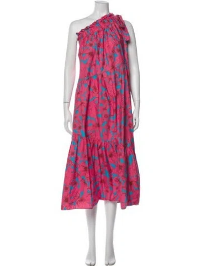 Pre-owned Xirena Floral Print Midi Length Dress In Pink